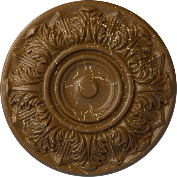 Ekena Millwork Whitman Ceiling Medallion (For Canopies up to 3 3/4"), 13"OD x 1 3/8"P, Smokey Topaz Crackle CM13WHSTC - main